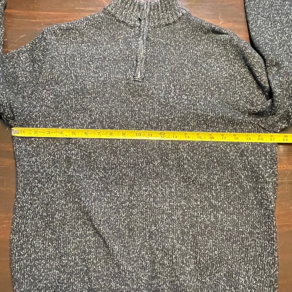 Chaps‎ Mens Gray Speckled Knit Quarter Zip Sweater Size M - Picture 6 of 7